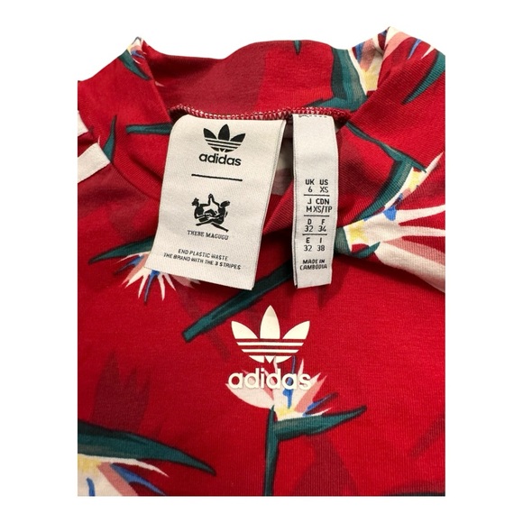 ADIDAS | x Thebe Magugu NEW! 3-Stripes Long Sleeve Bodysuit in Red, Size XS - Picture 8 of 14